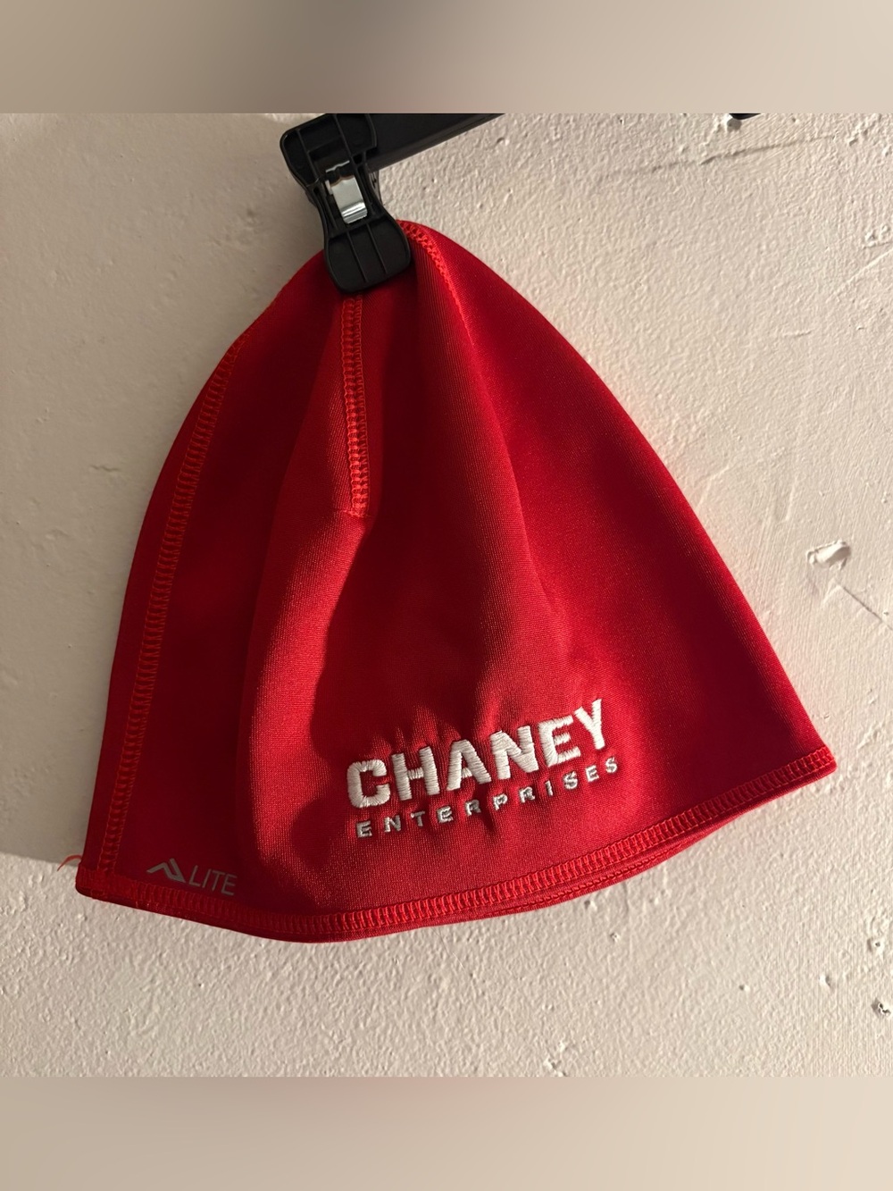 A-Lite Chaney Enterprises Red Performance Fleece Beanie Embroidered Logo
